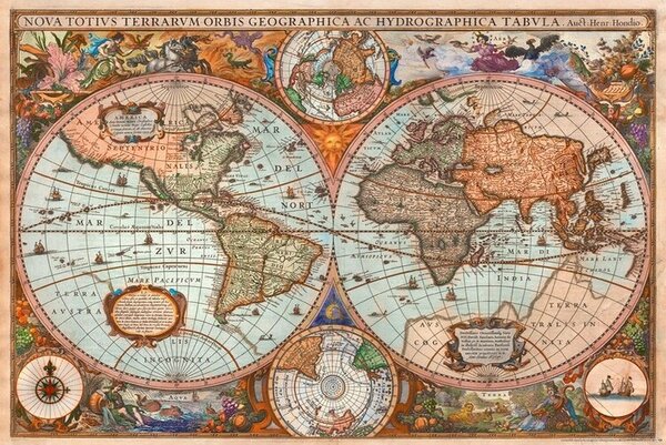 Plakat, Obraz Historical Antique World Map