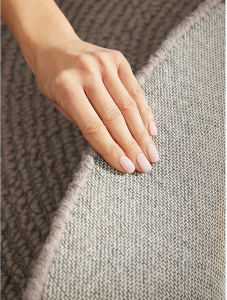 Szarobrązowy wełniany okrągły dywan tkany ręcznie ø 120 cm Calmio – Hanse Home