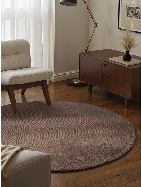 Szarobrązowy wełniany okrągły dywan tkany ręcznie ø 120 cm Calmio – Hanse Home