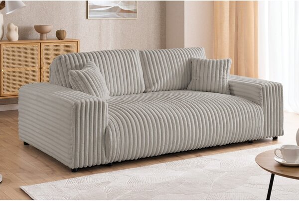 Jasnoszara sztruksowa sofa 178 cm Justin – Ropez