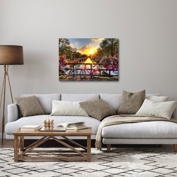 Obraz - Wschód słońca w Amsterdamie (70x50 cm)