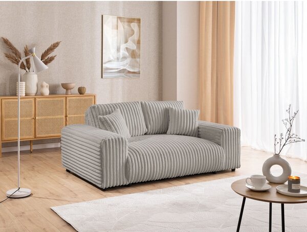 Jasnoszara sztruksowa sofa 178 cm Justin – Ropez