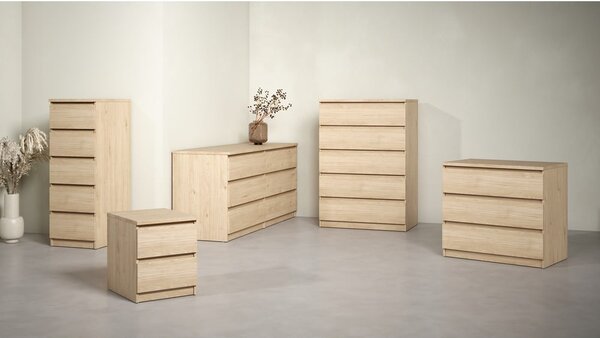Komoda w dekorze dębu w naturalnym kolorze 77x111x50 cm Naia – Tvilum