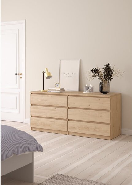 Komoda w dekorze dębu w naturalnym kolorze 154x70x50 cm Naia – Tvilum
