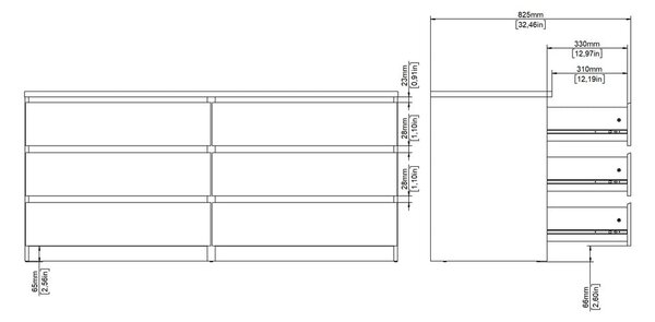 Komoda w dekorze dębu w naturalnym kolorze 154x70x50 cm Naia – Tvilum