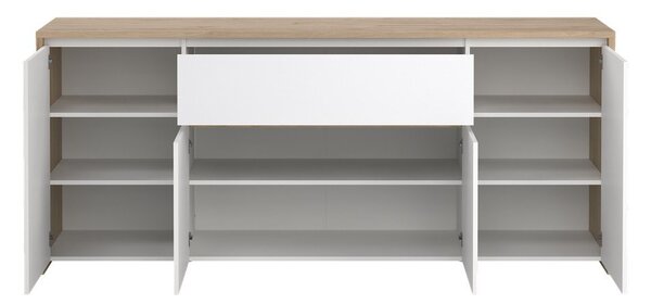Biało-naturalna komoda w dekorze dębu 197x84x48 cm Next – Tvilum