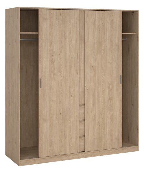 Szafa w dekorze dębu z drzwiami przesuwnymi w naturalnym kolorze 177x200x60 cm Naia – Tvilum