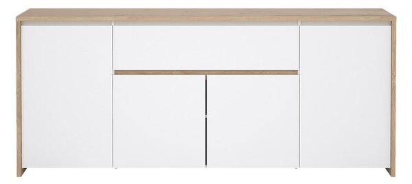 Biało-naturalna komoda w dekorze dębu 197x84x48 cm Next – Tvilum