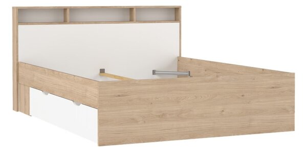 Łóżko dwuosobowe w dekorze dębu ze schowkiem bez stelaża 160x200 cm Ikast – Tvilum
