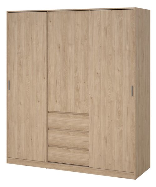 Szafa w dekorze dębu z drzwiami przesuwnymi w naturalnym kolorze 177x200x60 cm Naia – Tvilum