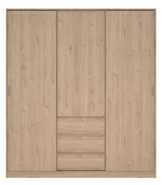 Szafa w dekorze dębu z drzwiami przesuwnymi w naturalnym kolorze 177x200x60 cm Naia – Tvilum