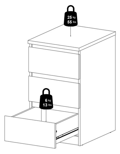 Komoda w dekorze dębu w naturalnym kolorze 40x70x50 cm Naia – Tvilum