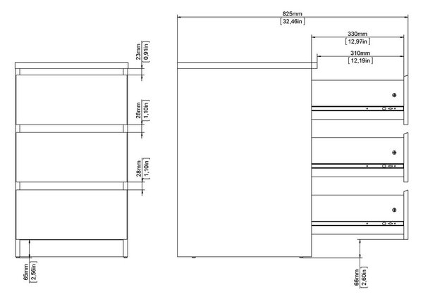Komoda w dekorze dębu w naturalnym kolorze 40x70x50 cm Naia – Tvilum