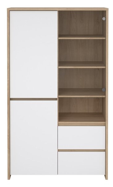 Biało-naturalna witryna w dekorze dębu 100x170x48 cm Next – Tvilum