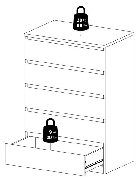 Komoda w dekorze dębu w naturalnym kolorze 77x111x50 cm Naia – Tvilum