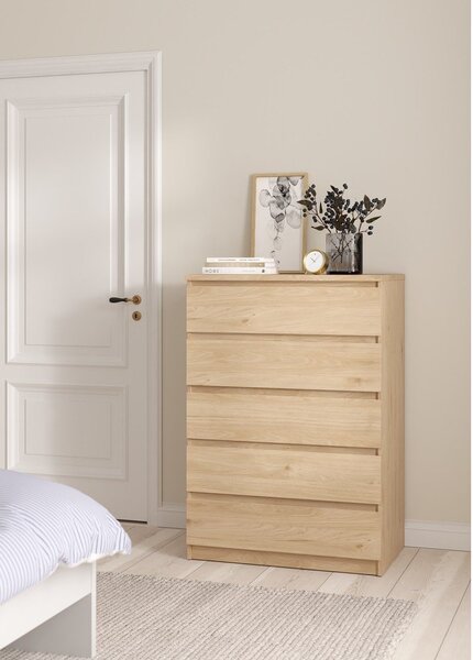 Komoda w dekorze dębu w naturalnym kolorze 77x111x50 cm Naia – Tvilum