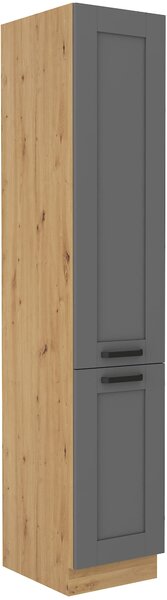 Wysoka szafka kuchenna słupek LUNA 40 DK-210 2F Szary/Dąb Artisan