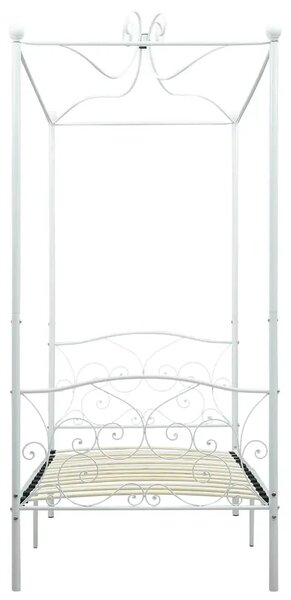 Białe metalowe łóżko z baldachimem 100x200 cm K9-K89