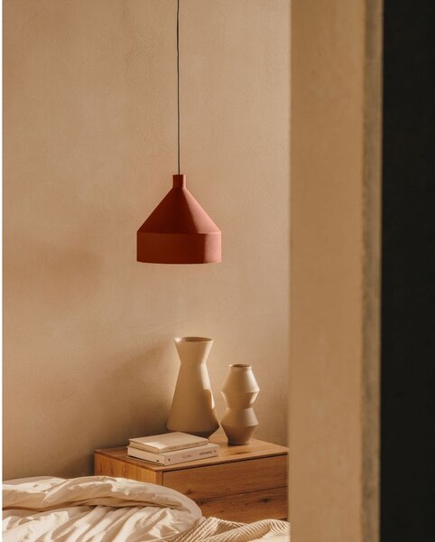 Lampa wisząca w kolorze terakoty z metalowym kloszem ø 30 cm Peralta – Kave Home