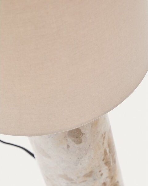 Beżowa marmurowa lampa stołowa z tekstylnym kloszem (wysokość 54 cm) Raze – Kave Home