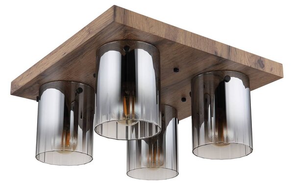 Globo Lampa sufitowa Underwood, możliwość ściemniania, aluminiowy / szary / cynkowy, salon / jadalnia, szkło