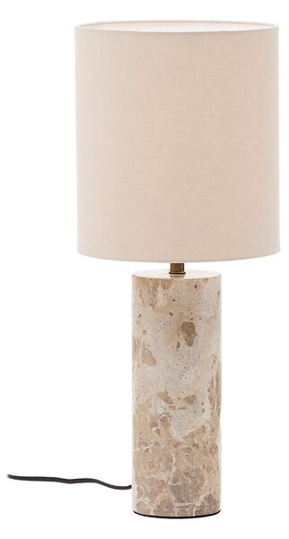 Beżowa marmurowa lampa stołowa z tekstylnym kloszem (wysokość 54 cm) Raze – Kave Home