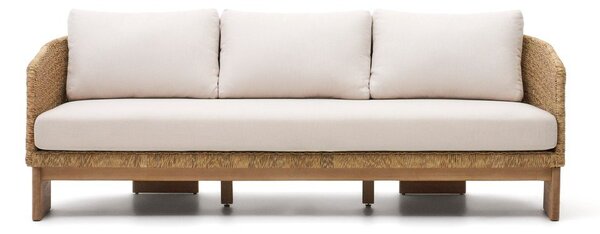 Beżowo-naturalny sofa ogrodowa z imitacji rattanu Xoriguer – Kave Home