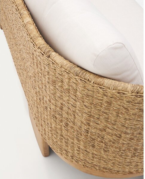 Beżowo-naturalny sofa ogrodowa z imitacji rattanu Xoriguer – Kave Home
