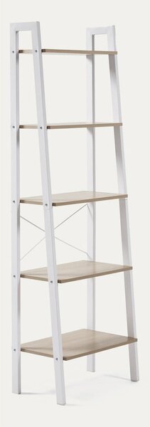Biało-naturalny regał w dekorze dębu 56x172x32 cm Aarhus – Kave Home