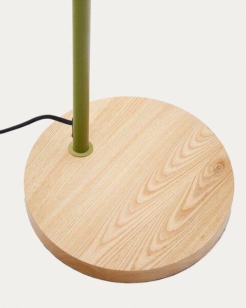 Zielono-naturalna lampa stojąca z metalowym kloszem (wysokość 150 cm) Catlar – Kave Home