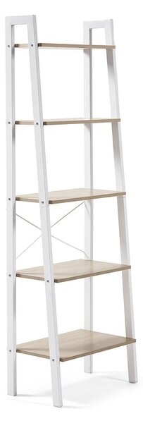 Biało-naturalny regał w dekorze dębu 56x172x32 cm Aarhus – Kave Home