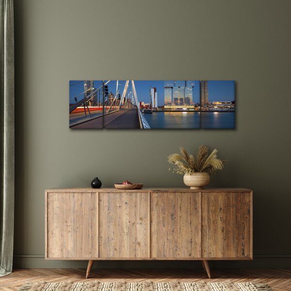 Obraz - Zmierzch w Rotterdamie, Holandia (170x50 cm)