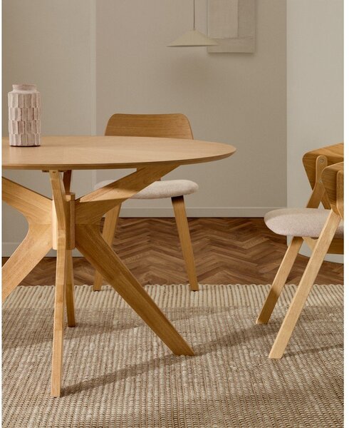 Okrągły stół z blatem w dekorze dębu ø 120 cm Naanim – Kave Home