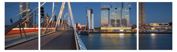 Obraz - Zmierzch w Rotterdamie, Holandia (170x50 cm)