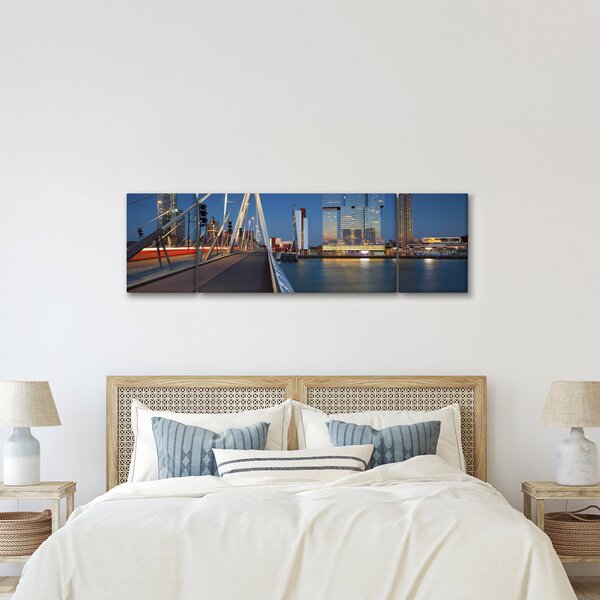 Obraz - Zmierzch w Rotterdamie, Holandia (170x50 cm)