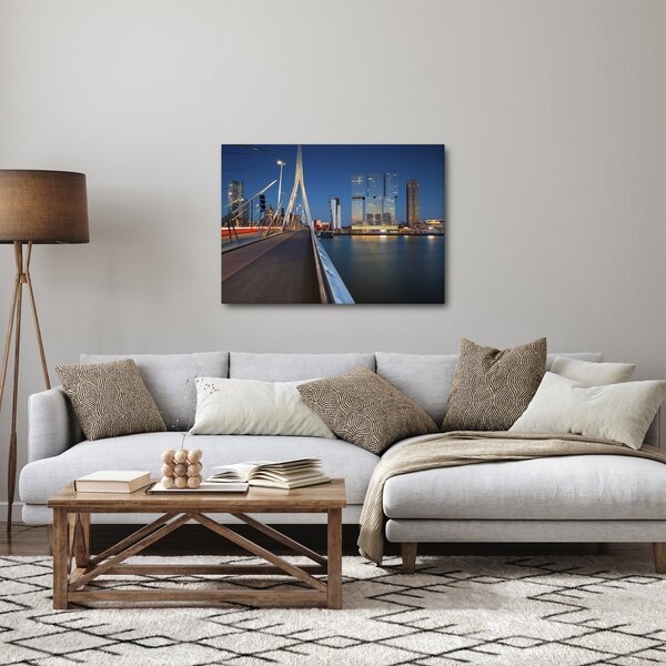 Obraz - Zmierzch w Rotterdamie, Holandia (70x50 cm)