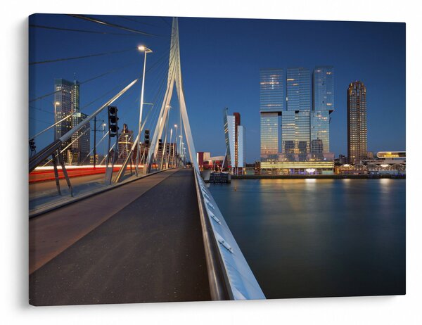 Obraz - Zmierzch w Rotterdamie, Holandia (70x50 cm)