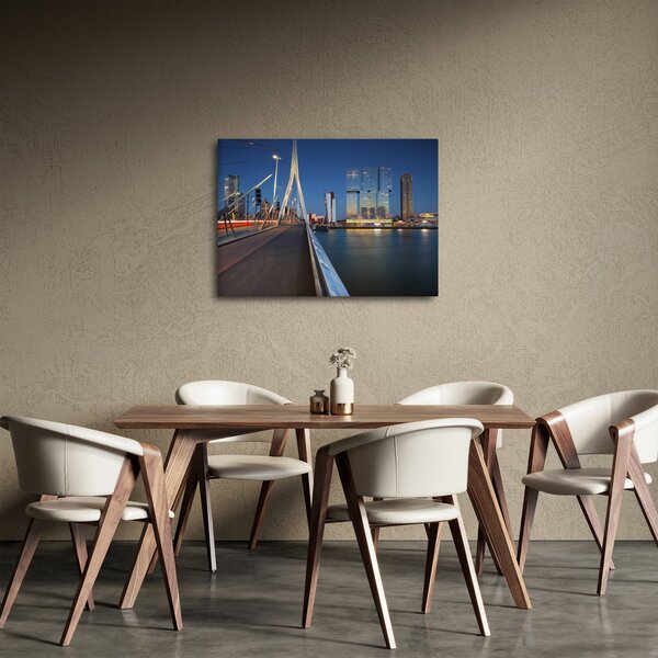 Obraz - Zmierzch w Rotterdamie, Holandia (70x50 cm)