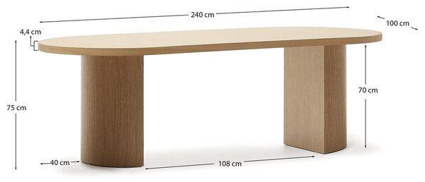 Stół w dekorze dębu 100x240 cm Nealy – Kave Home