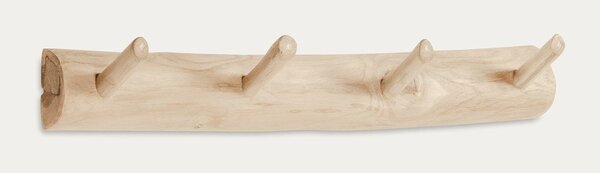 Wieszak ścienny z litego drewna tekowego w naturalnym kolorze 63 cm Gaillech – Kave Home