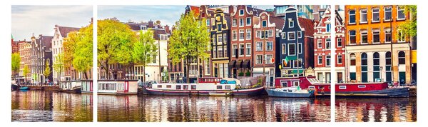 Obraz - Tańczące domy, Amsterdam (170x50 cm)
