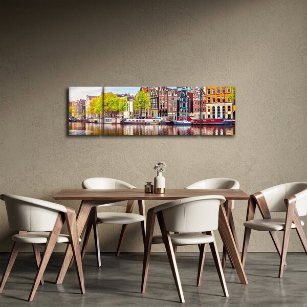 Obraz - Tańczące domy, Amsterdam (170x50 cm)