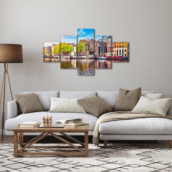 Obraz - Tańczące domy, Amsterdam (125x70 cm)