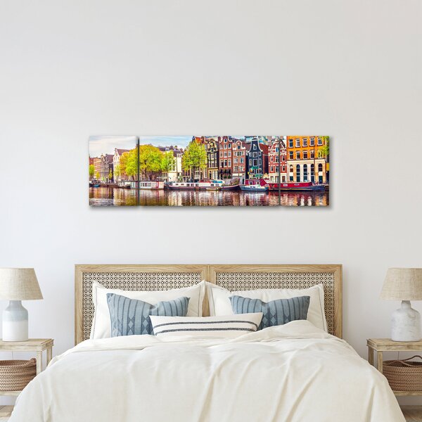 Obraz - Tańczące domy, Amsterdam (170x50 cm)