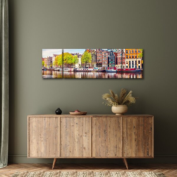 Obraz - Tańczące domy, Amsterdam (170x50 cm)