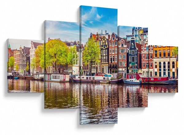 Obraz - Tańczące domy, Amsterdam (125x70 cm)