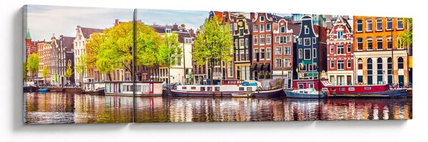 Obraz - Tańczące domy, Amsterdam (170x50 cm)