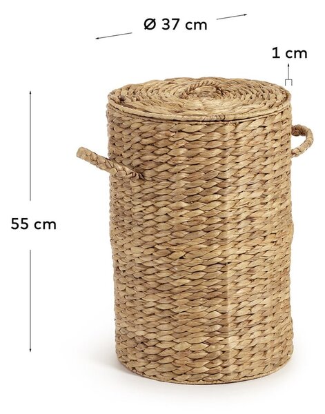 Kosz na pranie z hiacyntu wodnego w naturalnym kolorze Yessira – Kave Home
