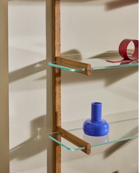 Szklany modułowy system półek w naturalnym kolorze 110x202x30,5 cm Sitra – Kave Home