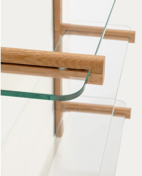 Szklany modułowy system półek w naturalnym kolorze 110x202x30,5 cm Sitra – Kave Home